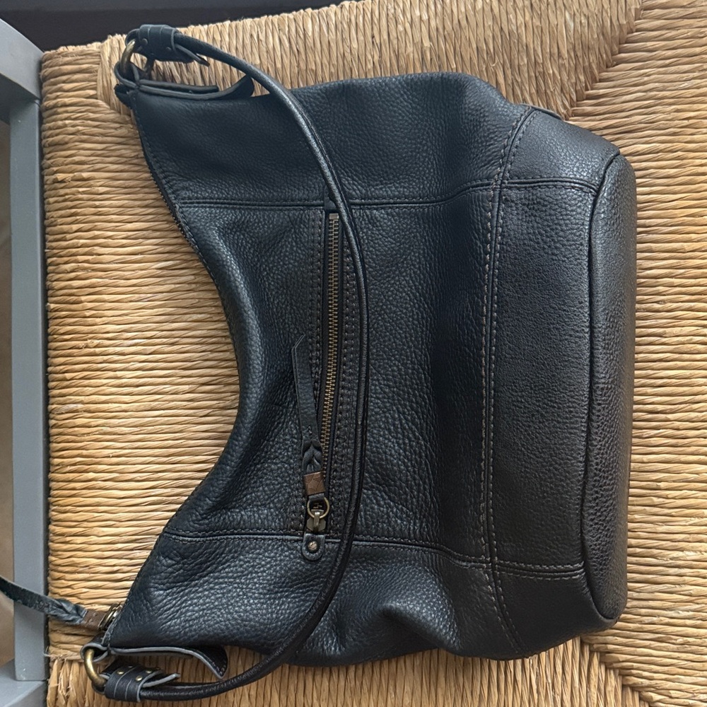 The Sak Black pebbled Leather Hobo Bag purse - Picture 12 of 16